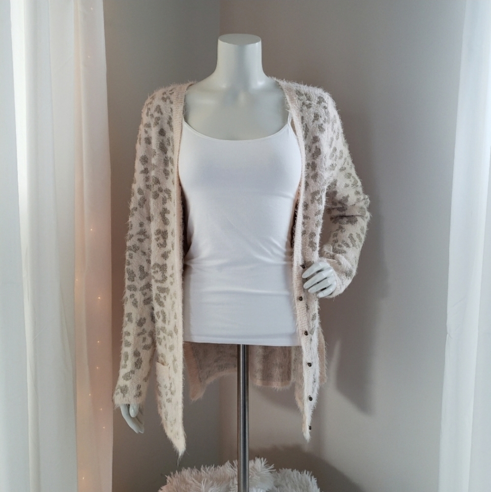 Maison Jules Leopard Print Cardigan
